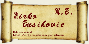 Mirko Bušiković vizit kartica